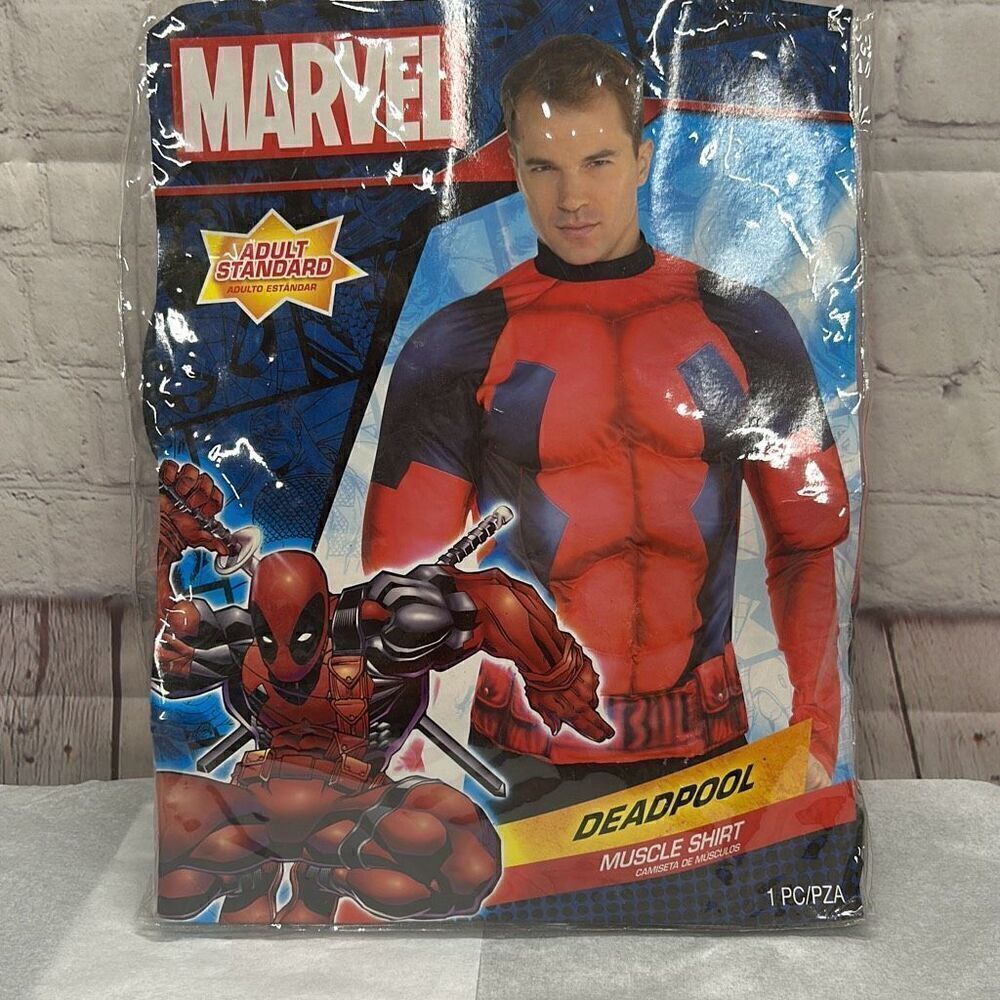 New Adult Deadpool Marvel Muscle Shirt One size